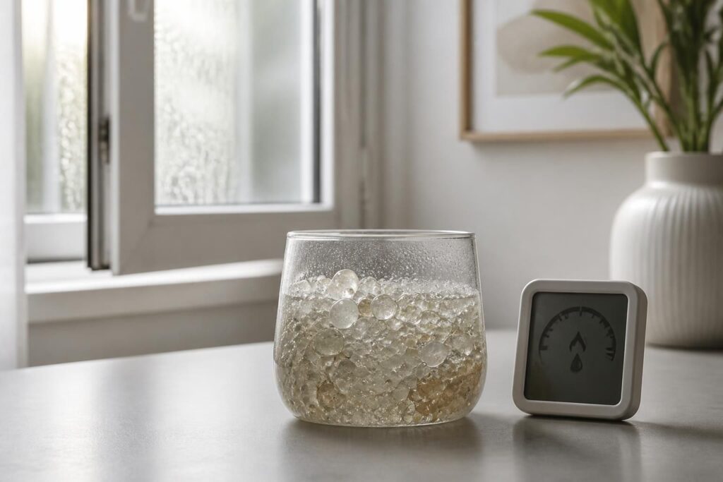 découvrez comment absorber efficacement l'humidité dans une pièce fermée grâce à des billes minérales, pour un intérieur plus sain et sans moisissures.